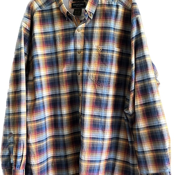 ARIAT MEN'S NIGEL STRETCH PLAID PRO BUTTON DOWN WESTERN SHIRT- Size XXL - Picture 3 of 10